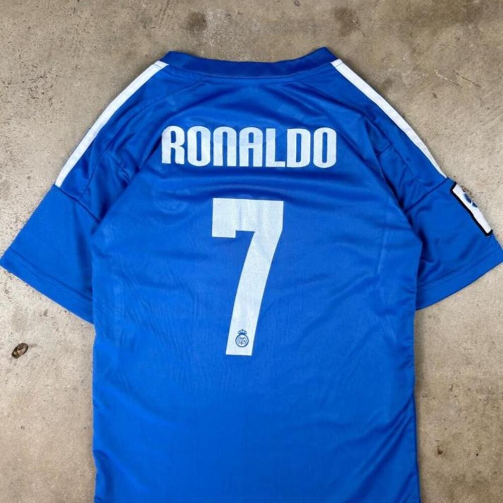 2007/08 Real Madrid Ronaldo Blue Jersey 3 stripes